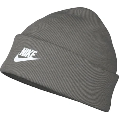 Afbeelding van Nike Sportswear PEAK Beanie Unisex Muts, Maat: One Size, Dark grey heather/white