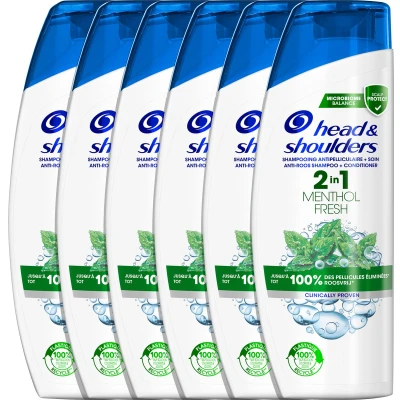 Afbeelding van 6x Head &amp; Shoulders 2in1 Shampoo Conditioner Menthol Fresh 270ml
