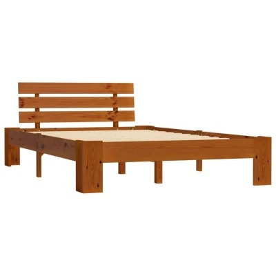 Afbeelding van Bedframe massief grenenhout honingbruin 140x200 cm