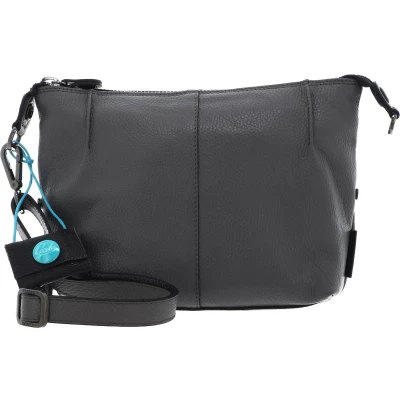 Afbeelding van Gabs Leren Schoudertas Funny TG Bull Pence Black Crossbody Bag Basalto Grijs