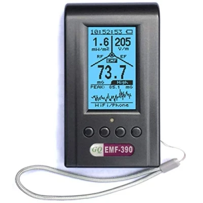 Afbeelding van GQ Geavanceerde elektromagnetische meerveldstraling EMF 390 3 in 1 ELF RF HF meter mobiele masten detector datalogger