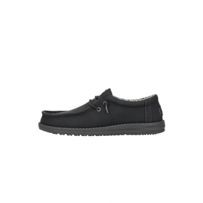 Afbeelding van Hey Dude Heren Wally Classic Sneaker, Zwart/Houtskool, 47 EU