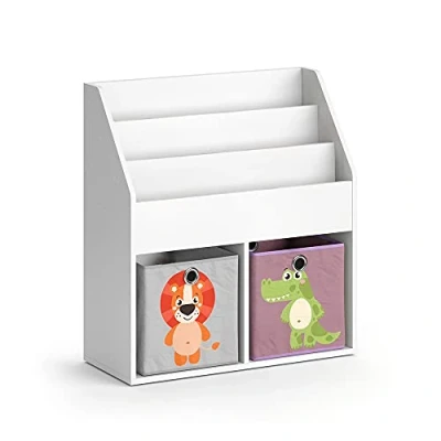 Afbeelding van Vicco Kinderboekenkast &quot;Luigi&quot;, Wit, 72 x 79 cm met 2 vouwboxen opt.3