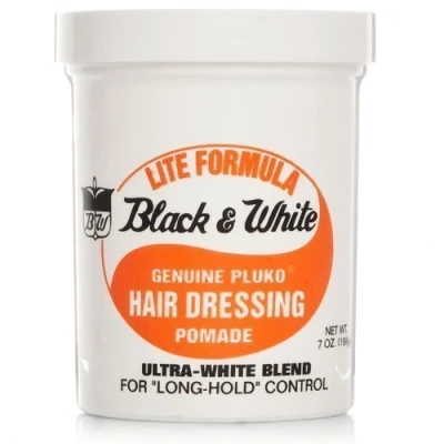 Afbeelding van Zwart &amp; Wit Echte Pluko Haar Dressing Pomade lift formule 200 ml door en