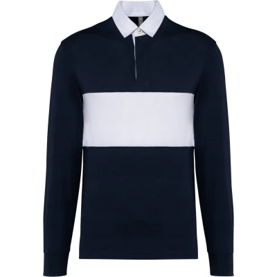 Afbeelding van PROACT® Rugbypolo met lange mouwen PA429 Navy / White XXL