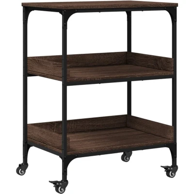 Afbeelding van vidaXL Keukentrolley 60x41x80,5 cm bewerkt hout bruin eikenkleurig