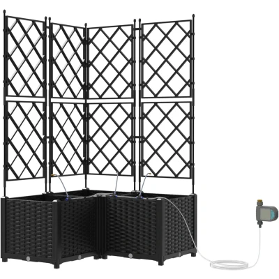Afbeelding van vidaXL Tuin Plantenbak Zwart Kunststof 80 x 142 cm Planten