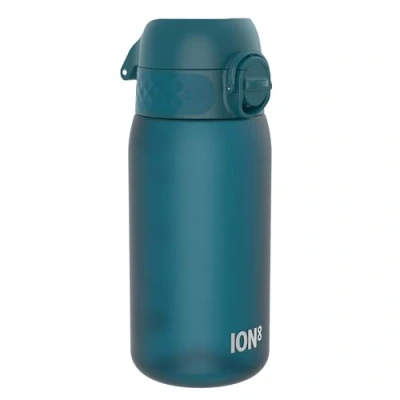Afbeelding van ION8 Kinder Waterfles, 350 ml/12 oz, Lekvrij, Makkelijk te Openen, Veilige Vergrendeling, Vaatwasserbestendig, BPA vrij, Draaghendel, Schoon Maken, Geurvrij, Diep Blauwgroen Drinkfles