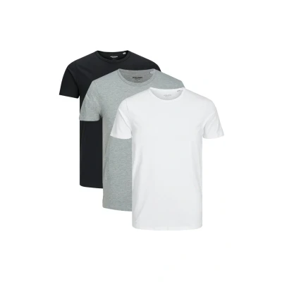 Afbeelding van Jack &amp; Jones 3ER PACK Tshirt basic, Heren, Maat: Medium, Schwarz grau weiß