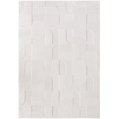 Afbeelding van Buitenkleed Doha Modern Laagpolig Vloerkleed In &amp; Outdoor Creme 160x230 cm Rechthoek Polypropyleen Tapijtenloods