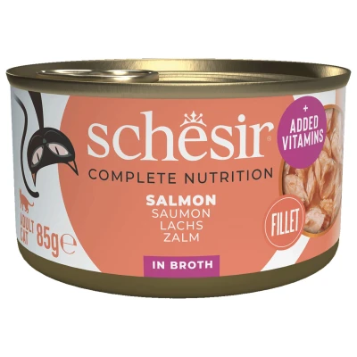 Afbeelding van Schesir Kat Blik Gekookte Vis 85 g Kattenvoer Zalm