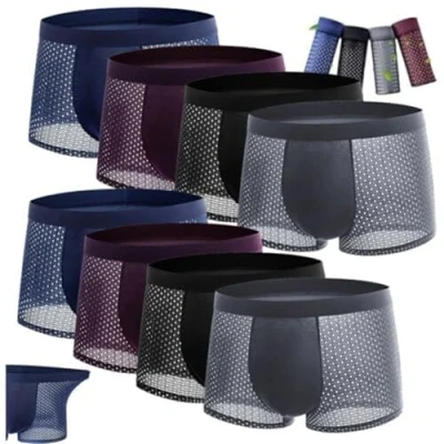 Afbeelding van Heren Bamboe Fiber Ondergoed Shorts Trunks (Color : 8pcs Mix, Size L)