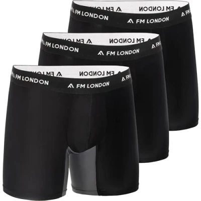 Afbeelding van FM London 3 PACK Technical Longline Onderbroeken, Heren, Maat: Small, Black