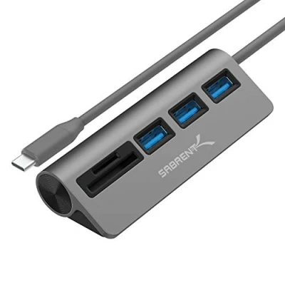 Afbeelding van SABRENT 3 poorts USB 3.0 hub met SD/Micro SD kaartlezer (HB U3CR)