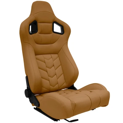 Afbeelding van AutoStyle Sportstoel &#039;GK&#039; Beige Kunstleder Dubbelzijdig verstelbare rugleuning incl. sledes