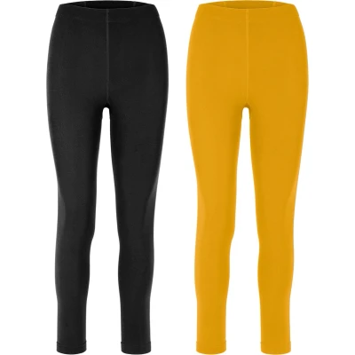 Afbeelding van Merry Style Dames Thermische Legging Vrijetijdsbroek Lang Sporbroek Skibroek Mosterd 2 Pack MS ATX 441 Leg 2B Zwart/Mosterd M L