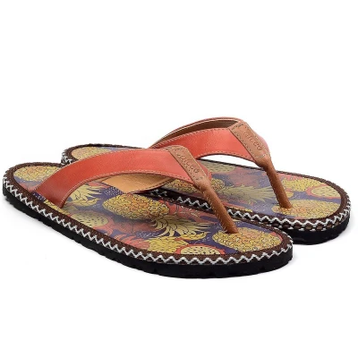 Afbeelding van GOBY Ananas Slipper Handgemaakt Premium Kwaliteit Maat 42