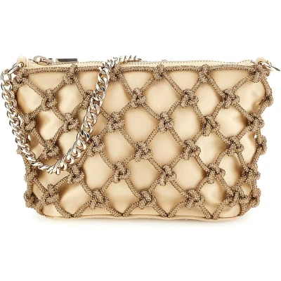 Afbeelding van GUESS Schoudertas Avondtas Zalina Top Zip Shoulder Bag Gold Goudkleurig