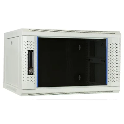 Afbeelding van DSIT 6U witte wandkast Set met glazen deur 600x450x368mm serverbehuizing serverrack serverkast 19 inch