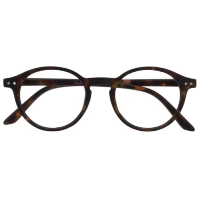 Afbeelding van OPULIZE REY Leesbril Retro Rond Montuur Matbruin Schildpadpatroon Heren Dames Veerscharnieren R56 2 +2.50