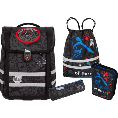 Afbeelding van McNeill Schooltas Ergo Perfecto Star Wars Schoolbag Set 5 delig Darth Vader Donkergrijs