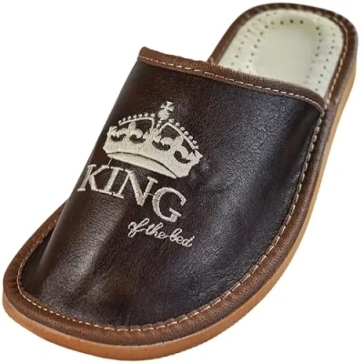 Afbeelding van Apreggio Vilten pantoffels voor mannen Massief rubberen zool Comfortabel om te dragen Zachtheid 100% natuurlijk product Handgemaakt (bruin, 43)