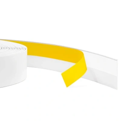 Afbeelding van Quest vlakke lijst, afdekstrip, zelfklevende vensterlijst Breedte 30 mm PVC profielstrip, sierlijst, afwerkingslijst voor ramen, flexibel, vlak 5 meter, Wit