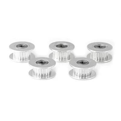 Afbeelding van 3D printeraccessoires, 5 stuks 2GT aluminium distributiepoelie, 3 mm / boorwiel 16/20 tand of tandeloos voor riembreedte 6 10 (W6 mm, 20 T, boring 5, tandloos)