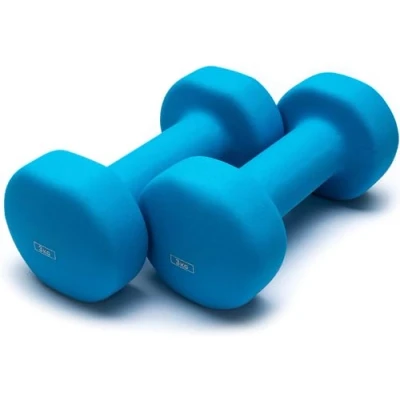 Afbeelding van Ab. Neoprene Dumbbells of 6Kg (13.2LB) Includes 2 3Kg (6.6LB) Sky Blue Material : Iron with coat Exercise and Fitness Weights for Women Men at Home/Gym