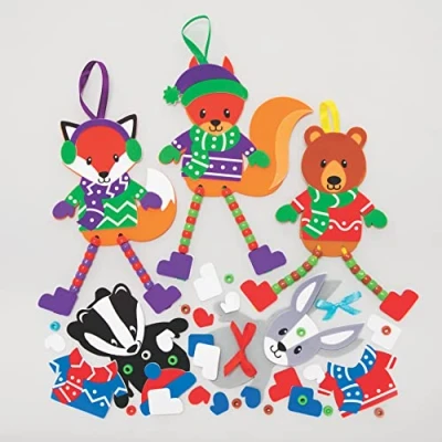 Afbeelding van Baker Ross FC295 winter bosdieren kralen knutselset voor kinderen Pak van 5, kerst Decoratie set, Kunstactiviteiten om te maken en versieren