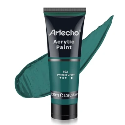 Afbeelding van Artecho groene acrylverf, Phthalo verf (120 ml/4 oz) buizen, kunst ambachtelijke verven voor canvas, steen, hout, stof, kunstbenodigdheden