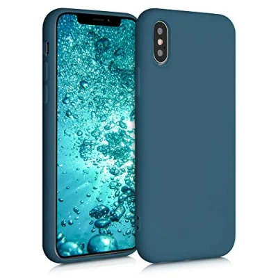 Afbeelding van kwmobile telefoonhoesje compatibel met Apple iPhone XS hoesje Zachte case voor smartphone Back cover in mat petrol