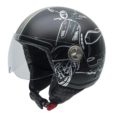 Afbeelding van NZI Heren 050267A046M Zeta Grafisch open gezicht motorhelm, mat B Vespa Turia, M