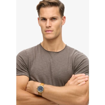 Afbeelding van Superdry T Shirt Raw Edge Slub M1012076a Dark Grey Mannen Maat XXL