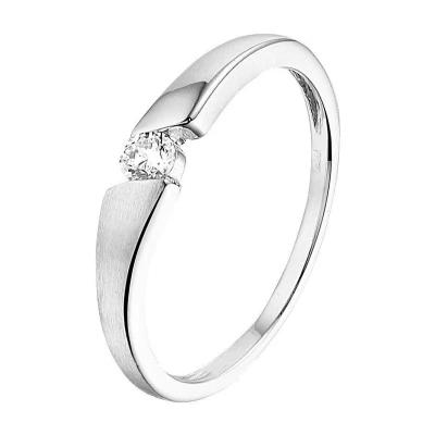 Afbeelding van Trendjuwelier huiscollectie Ring Zirkonia Poli/mat Zilver Gerhodineerd