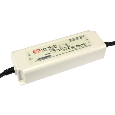 Afbeelding van MeanWell LED Transformator 24V, Max. 150 Watt, Waterdicht IP67