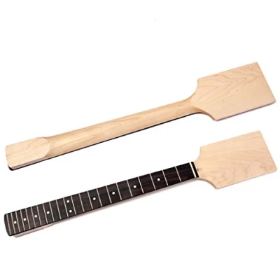 Afbeelding van Alnicov Onafgewerkte Gitaar Hals Esdoorn Paddle Headstock 22 Fret Voor Elektrische Vervanging Witte Dot