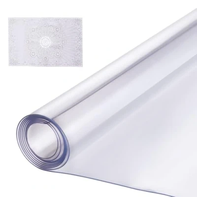 Afbeelding van VEVOR Transparant tafelkleed, vierkant, 1219 x mm, pvc 1,5 mm dik, waterdicht, gemakkelijk te reinigen, voor kantoor, keuken, restaurant, eetkamer