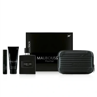 Afbeelding van Mauboussin Pour Lui In Black Gift Set Edp 100ml, Shower Gel Aftershave Balsem 50ml en Zwarte Toilettas