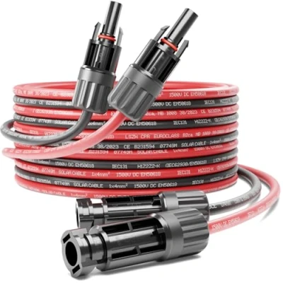 Afbeelding van deleyCON 1m PV4 Zonnekabel Verlengset 4mm² voor Fotovoltaïsche Systemen Verlengkabel Seriële &amp; Parallelle Bekabeling 1kV AC 1,5kV DC Weerbestendig UV Bestendig IP68