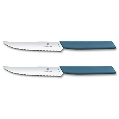 Afbeelding van Victorinox Swiss Modern steakmessenset 2 delig blauw