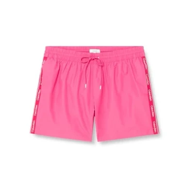 Afbeelding van Calvin Klein Swimwear Medium Drawstring Zwemshorts, Heren, Maat: 3XL, Fuchsia fedora