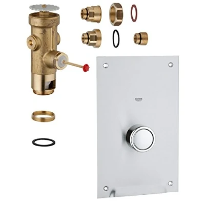 Afbeelding van Grohe wc drukspoeler inbouw 3/4&quot; met afdekplaat RVS