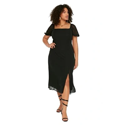Afbeelding van Trendyol Curve Grande Taille DÉCONTRACTÉ ET Confort Jurk, Dames, Maat: XL, Black