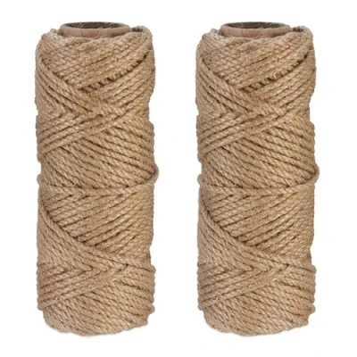 Afbeelding van Relaxdays jute touw op rol set van 2 biologisch afbreekbaar 4 mm 45 m per koord
