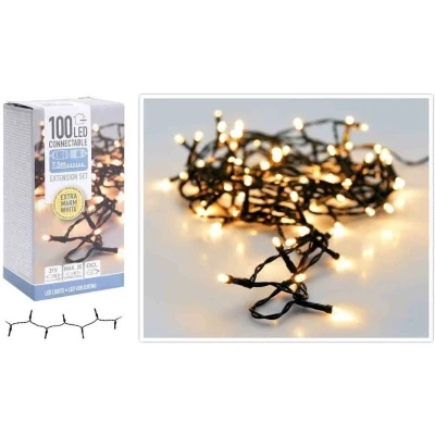 Afbeelding van DecorativeLighting Koppelbare Kerstverlichting 100 LED 7.5m extra warm wit