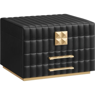 Afbeelding van MAZAZU Sieradendoosje Met Spiegel 3 niveaus Zwart 21.5x24x15.8
