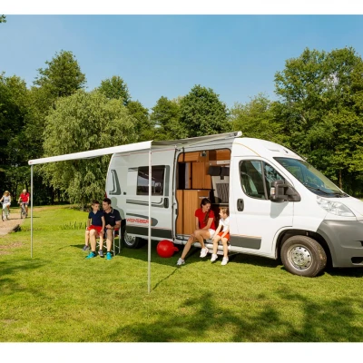 Afbeelding van Fiamma F80s 340 Cassetteluifel Polar White Royal Grey Grijs Cassetteluifels