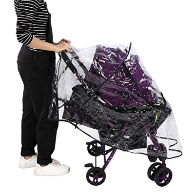 Afbeelding van Universele regenbescherming voor kinderwagen, pvc, waterdicht, winddicht, stofdicht, paraplu, afdekking, accessoires met ritssluiting