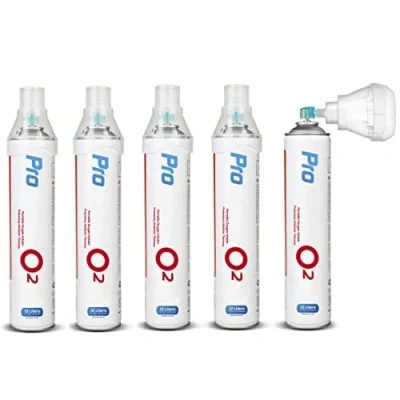 Afbeelding van Maclean PR 994 Draagbare zuurstofinhalator 6 x 12 l in blik o2 99,4% universeel mondstuk inhaleerbaar (6 stuks) (5)